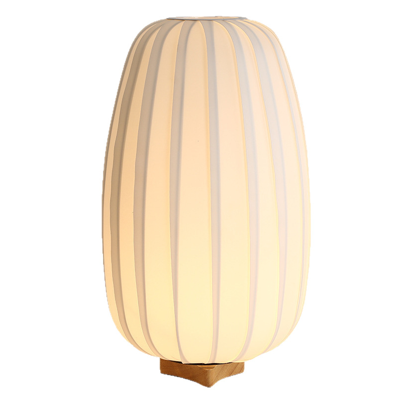 Lámpara de mesa japonesa estudio sala de estar decoración de tela B & B decoración de cabecera de dormitorio de madera maciza escandinava lámpara popular protección para los ojos