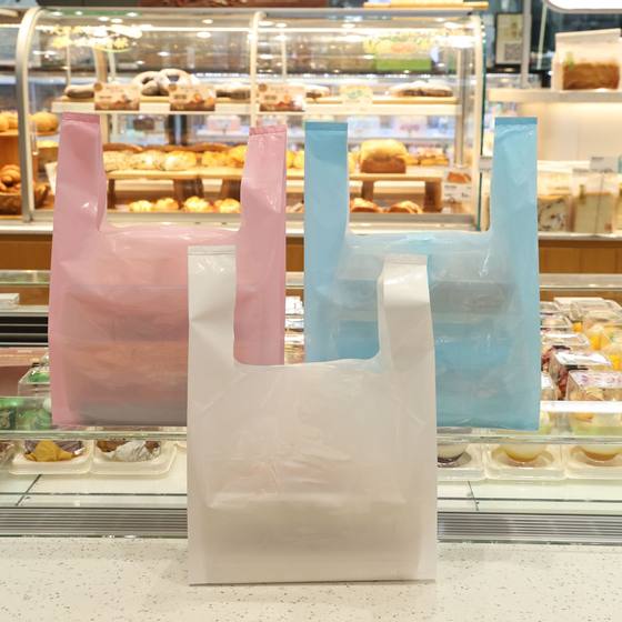 Color vest bag snacks gift gift portable packaging bag supermarket convenient shopping bag transparent thick plastic bag