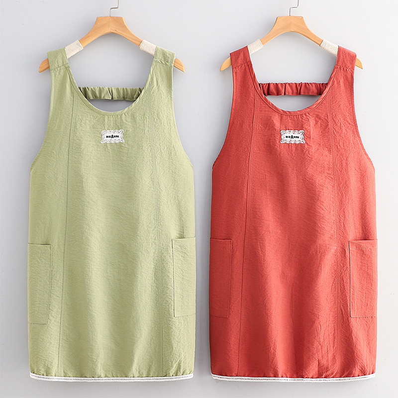 Fresh and Stylish Waterproof Apron for Home Kitchen, Lightweight, Soft, Breathable, and Stain-Resistant Work Apron for Women in Summer