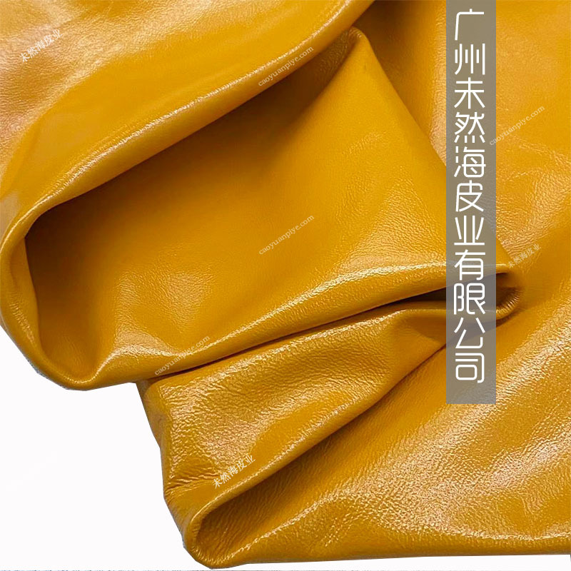 头层牛皮软面纳帕真皮金黄色牛皮油皮亮面拳击手套用