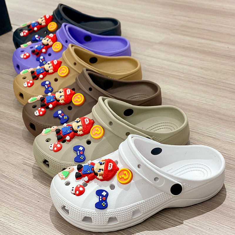 Cute Waterproof Clogs for Women, Trendy Summer Nurse Non-Slip Versatile Cartoon Bathroom Closed-Toe Simple Half-Slippers for Women