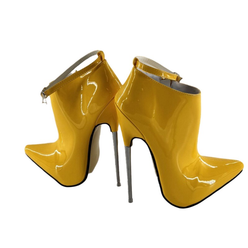 Super High Heel Pointed Stiletto Heel 18cm Metal Shoes plus size Wrist Strap Buckle Sexy Fashionable High Heels