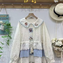 2025年秋装 日系小清新重工刺绣衬衫 文艺范长袖上衣女装批发