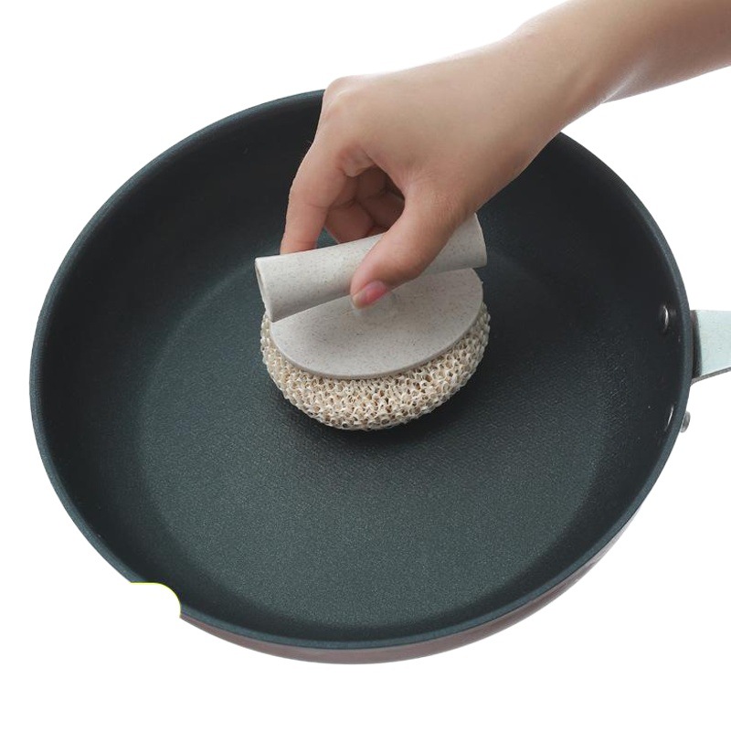 Bola de acero nano Bola de limpieza cepillo de plato doméstico no duele cepillo de olla con mango no cae de seda mango largo cepillo de olla artefacto