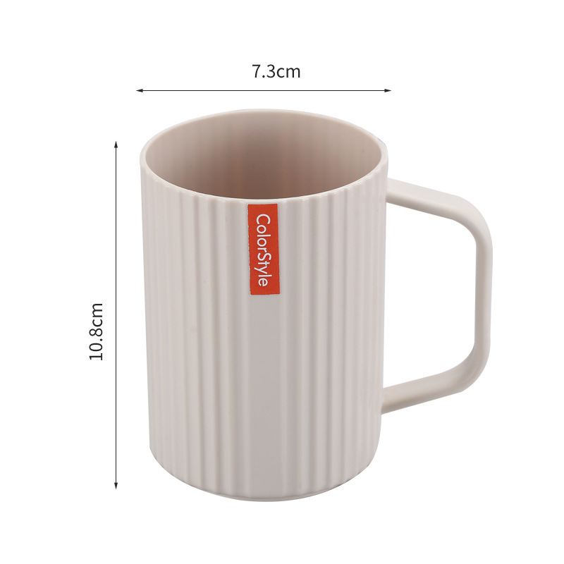 Double-toned Bathroom Tumbler With Handle For Student Dormitory_voghion.com