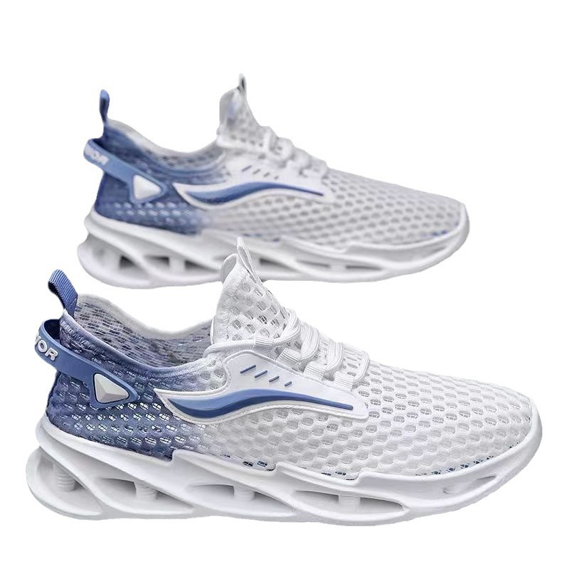 2024 여름 새로운 남성 신발 스포츠 캐주얼 신발 봄과 가을 싱글 레이어 신발 통기성 메쉬 신발 소프트 솔 메쉬 올 매치 작업 신발