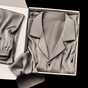 High-end silk demi-season pijama, long-sleeve, gift box, set