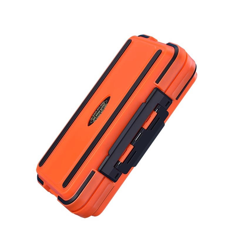 Caja de accesorios de pesca Caja de doble cara de carretera pequeña Caja de cebo de carretera Caja de almacenamiento de anzuelo de pesca de herramienta de doble capa de equipo de pesca Cebo falso portátil