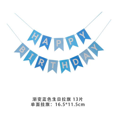 Small Number Birthday Banner Colorful Birthday Happy Letters Fish Tail Banner Party Scene Decoration Card Paper Banner Decoration