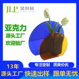 源头厂家亚克力花瓶艺术高级感家居摆件ins风彩色创意插花器批发
