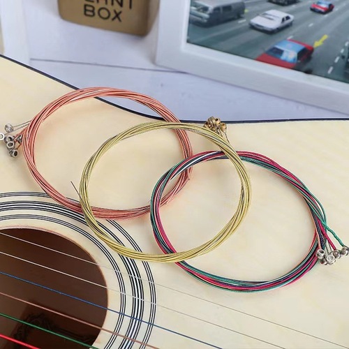 Guitar strings, Folk wooden guitar brass red copper colored strings, individually packaged, direct supply from guitar accessories manufacturer