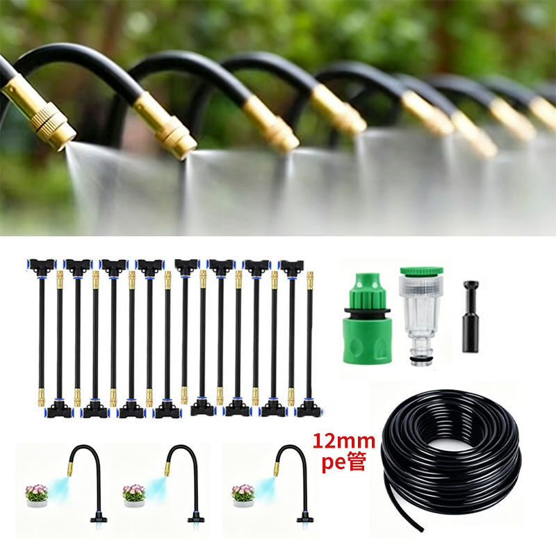 Universal Spray Nozzle for Watering Flowers, Automatic Watering Device, Cooling Misting Sprinkler System, Irrigation Hose