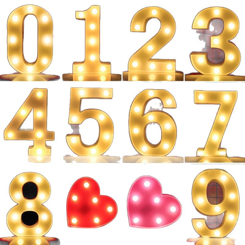 Feliz cumpleaños luz LED inglés Digital Color luz luminosa confesión romántica escena apoyos diseño carta luz al por mayor