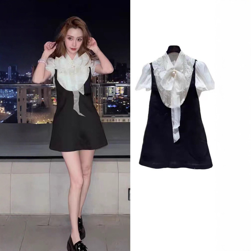 Shenzhen Nanyou High-End Women's Clothing 26 Summer New Fashion Sweet Palace Style Black and White Two-Piece Dress Set Shenzhen Nanyou High-End Women's Clothing 26 Summer New Fashion Sweet Palace Style Black and White Two-Piece Dress Set