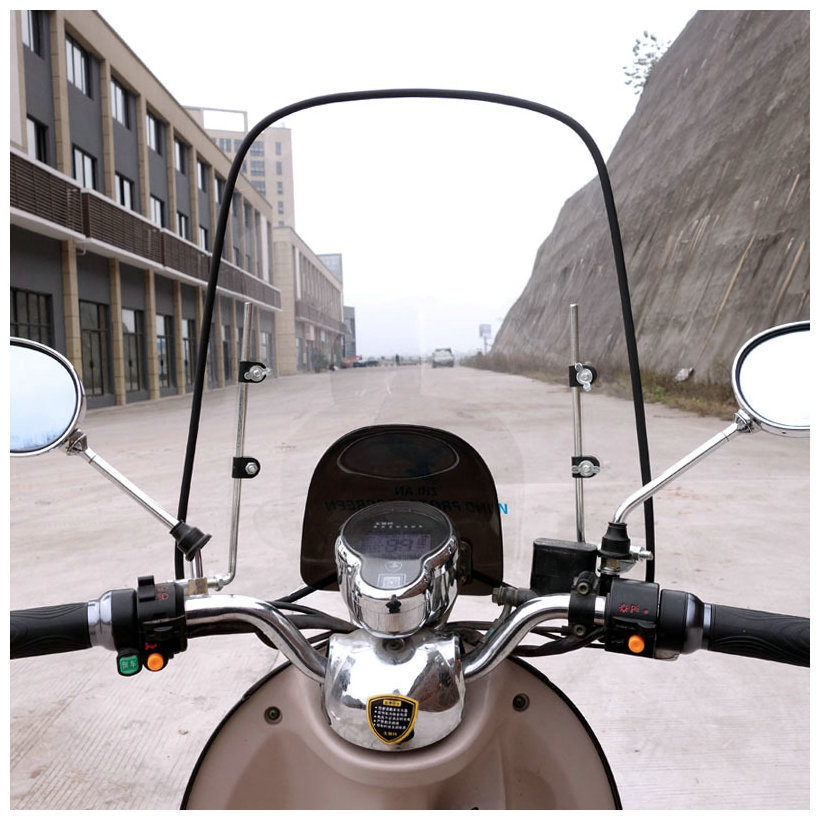 Coche eléctrico parabrisas invierno engrosada PC parabrisas borde transparente