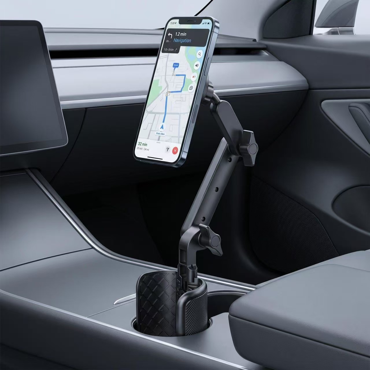 Cross-border car cup holder, car phone and tablet navigation stand, multifunctional two-in-one cup holder stand