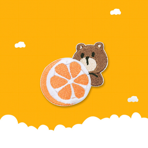 Computer embroidered label bear head cartoon animal cloth label children's clothing accessories patch clothing accessories pocket self-adhesive cloth patch