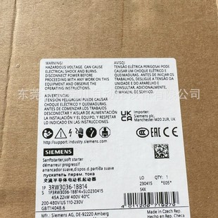 3Rw3027-1Bb14 Siemens Genuine Soft Start Brand New Manual Complete Factory Inventory Reference Price Negotiation
