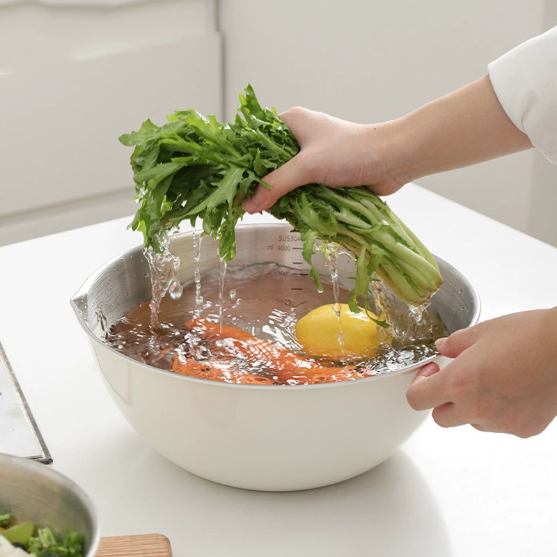 Нержавеющая сталь многофункциональная бытовая корейская кухня выпечка с весами замешивание взбитие яйца мытьё салата углубление