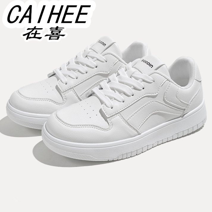 Zapatos blancos de altura de suela gruesa para mujeres 2024 verano nuevo estilo coreano de zapatos planos de estilo universal de moda zapatos casuales para mujeres