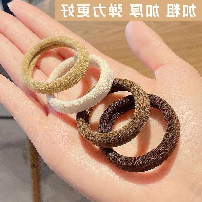 20 toalla enlatada banda de pelo alto elástico cuerda de cabeza sin costura moda banda de goma negra Shixi Cola de Caballo cuerda de pelo estilo coreano