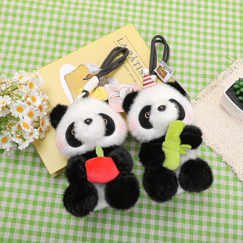 Cute Panda Plush Toy Pendant Cartoon Doll Children's Toy Bamboo Apple Squeeze Toy Gift Cute Panda Plush Toy Pendant Cartoon Doll Children's Toy Bamboo Apple Squeeze Toy Gift
