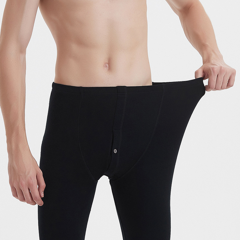 Men's silk woolen keep warm demi-season trousers