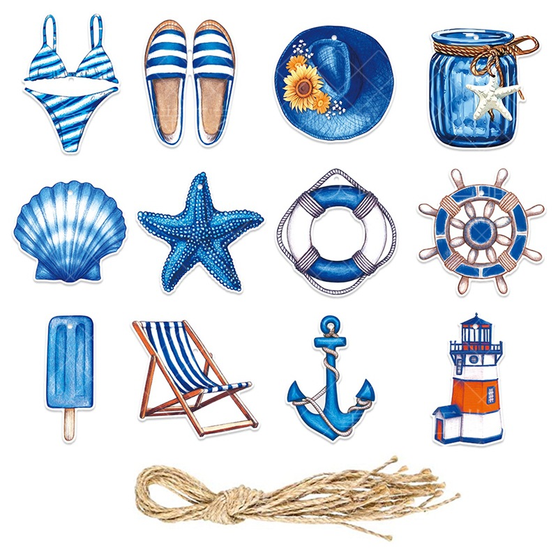 Transfronterizos de verano mar temático decoración de fiesta colgante colgante playa de decoración de cumpleaños colgante