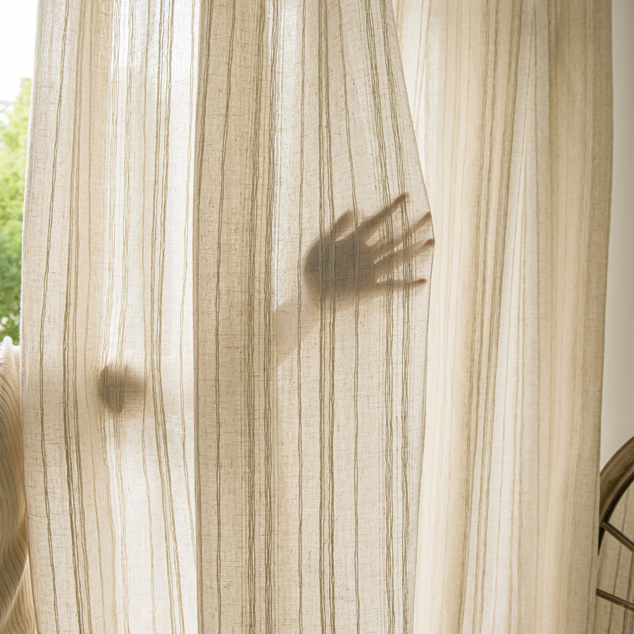 日本式クロスボーダー窓紗客間寝室ベランダレストランアマゾン完成品窓紗透明カーテンメーカー卸売り