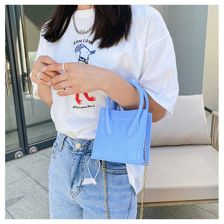 2025 Cross-border new popular smiling face bag, small square bag, fashionable and versatile chain hand bag, shoulder and crossbody jelly women's bag undefined