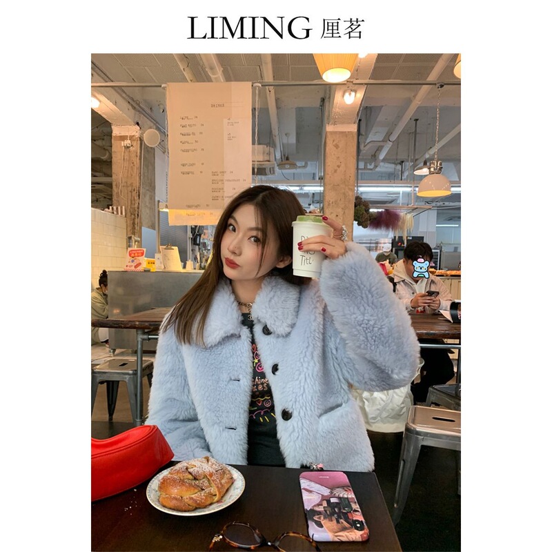 【Sold Out, No Restock】Light Luxury Toca 100% Wool Fur Coat for Petite Sizes, Short Long Fur Coat, Thickened