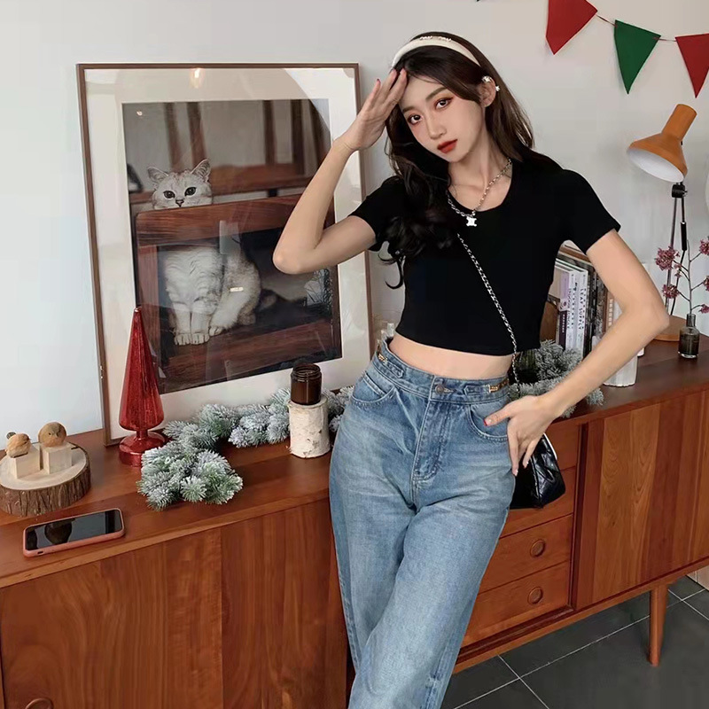 재고 높은 허리 느슨한 청바지 여성 스트레이트 팬츠 새로운 빈티지 세척 CE 청바지 조수 브랜드 넓은 다리 바지 도매