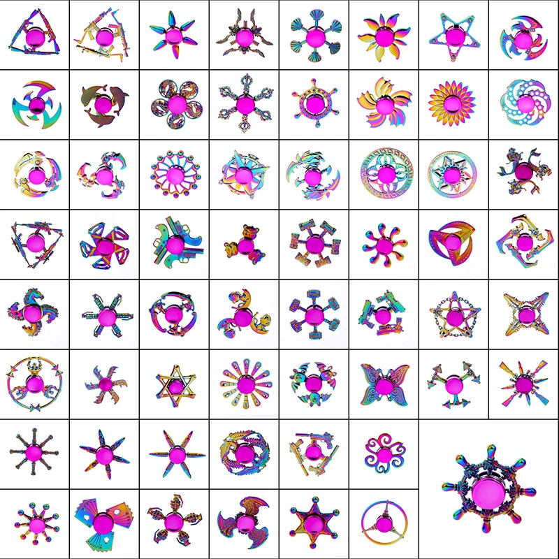 Трансграничные взрывы Красочный гироскоп на кончиках пальцев Гальваническое покрытие из цинкового сплава Гироскоп для декомпрессии игрушек в стойле Интернет-знаменитости Маленькие игрушки