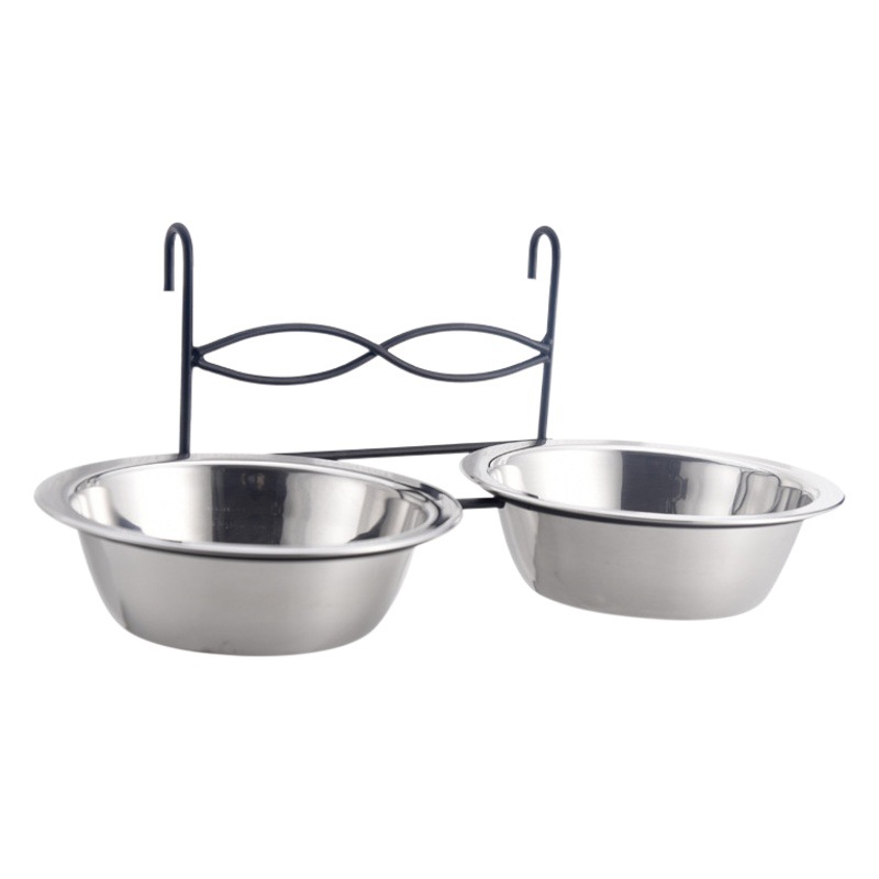 Suministros para mascotas Amazon nuevo acero inoxidable mascota colgante tazón perro jaula comida tazón colgante perro tazón al por mayor en stock