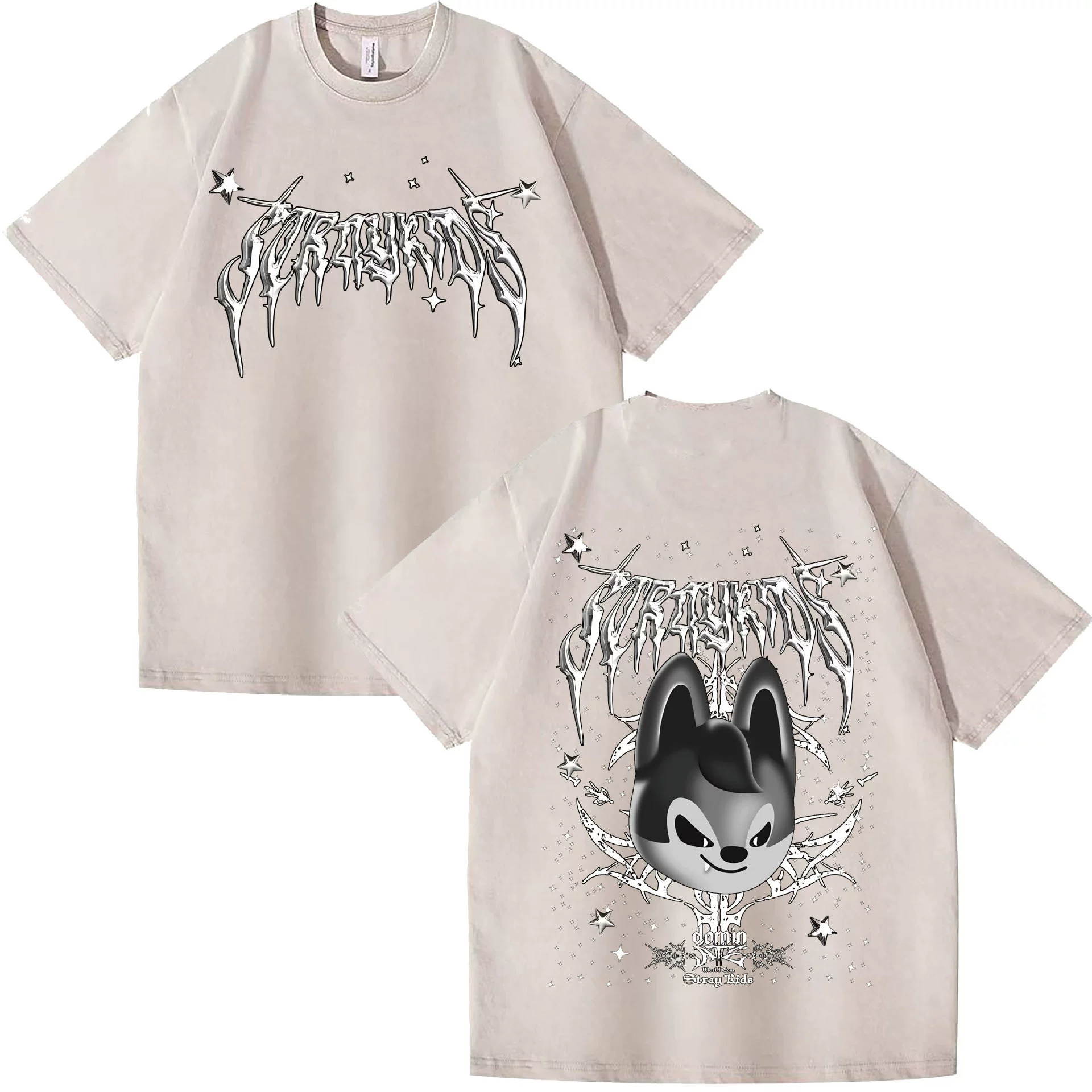 2025 независимая торговая площадка за пределами границы Stray Kids Evil Skzoo комбинационная периферия напечатанная летом короткие рукава