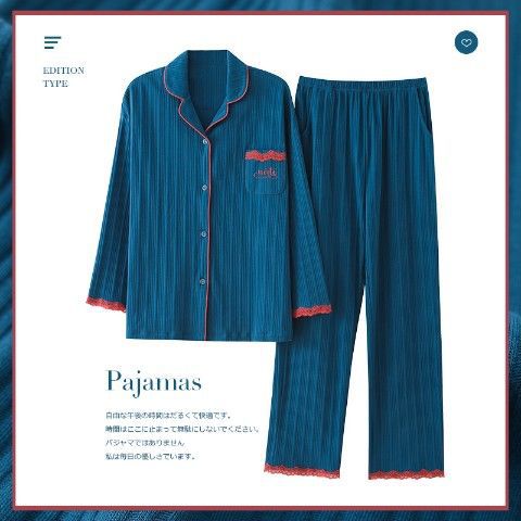 Pijamas de mujer de primavera y otoño más tamaño de algodón de manga larga de estilo coreano prendas de vestir exteriores de las mujeres desgaste del hogar traje de dos piezas de verano