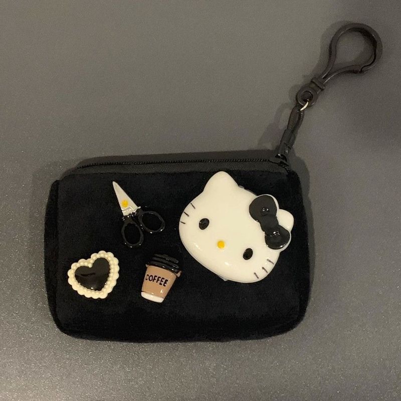 kitty猫可爱收纳零钱包便携卡通包挂件暗黑kt卡包创意迷你收纳包|undefined