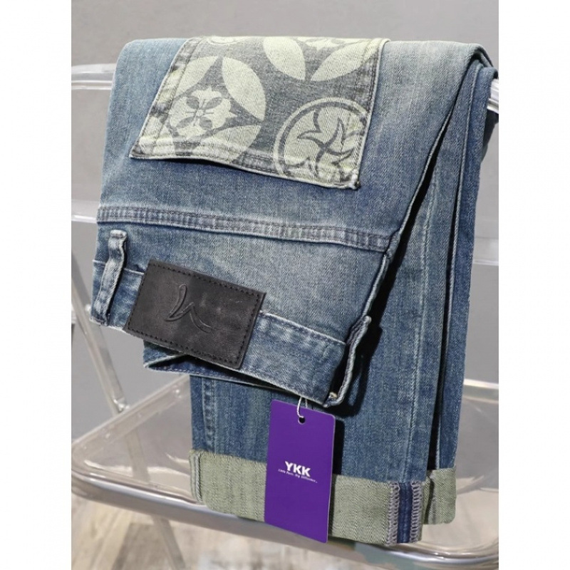 Vaqueros azul claro de marca de moda de alta gama, pantalones ajustados para hombres, pantalones elásticos, pantalones de otoño de año nuevo 2024