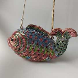 惜缘 clutch bag水晶镶钻晚宴包鱼镶钻手拿包宴会包派对包晚装包