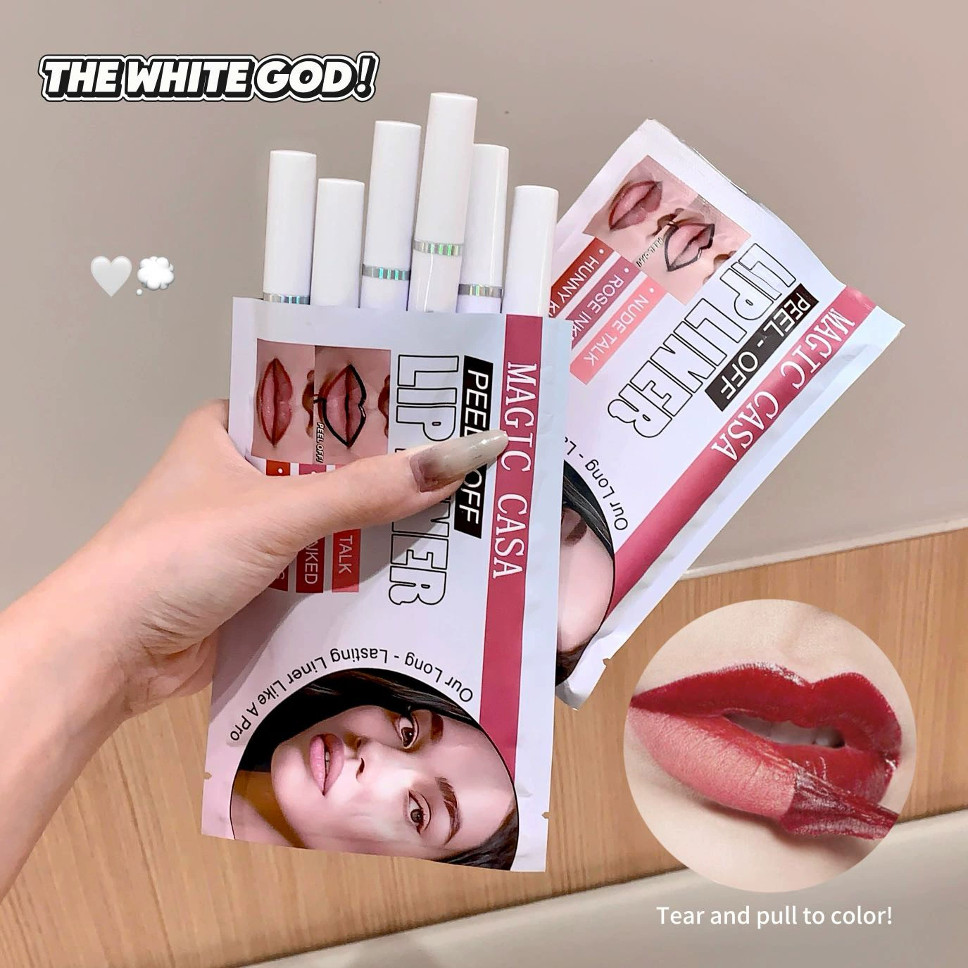 MAGIC CASA Detachable lip gloss, matte set, waterproof lip mask, long-term effect, does not fade