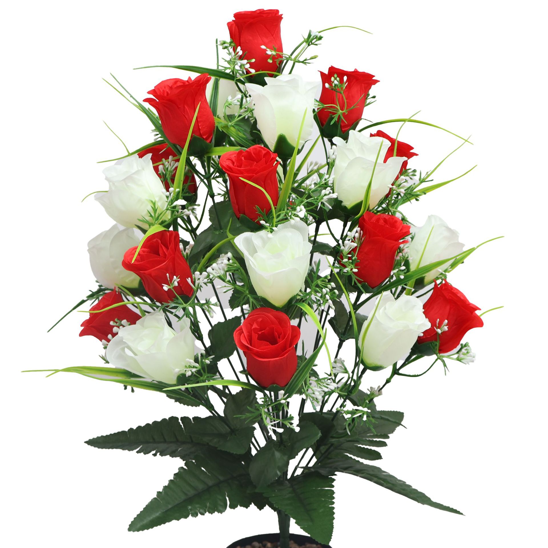 Ramo de capullos de rosa artificial, decoración floral para el hogar