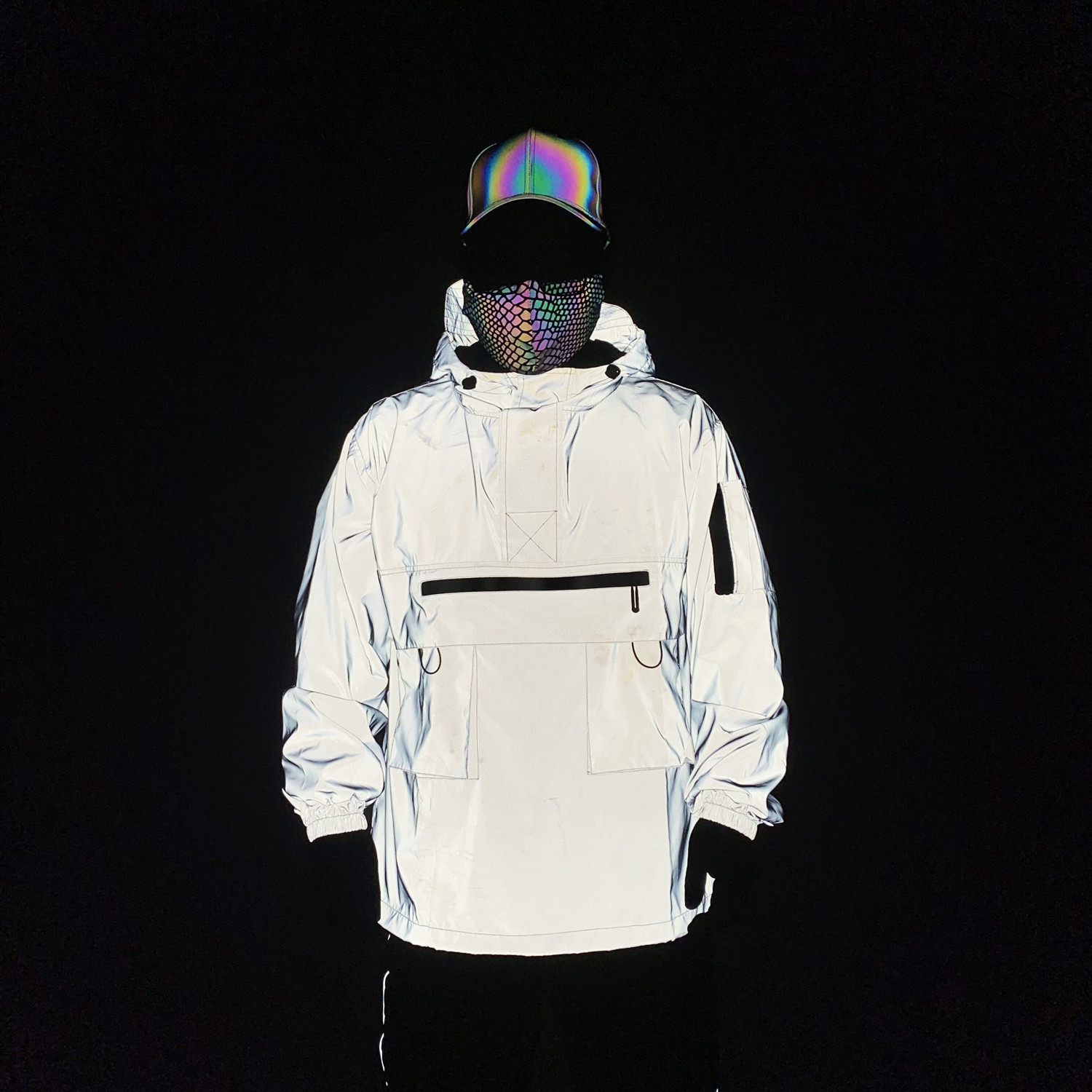 Abbigliamento da uomo multitasche tattico funzionale stile colorato riflettente giacca da lavoro coppia giacca con cappuccio d'assalto larga_voghion.com