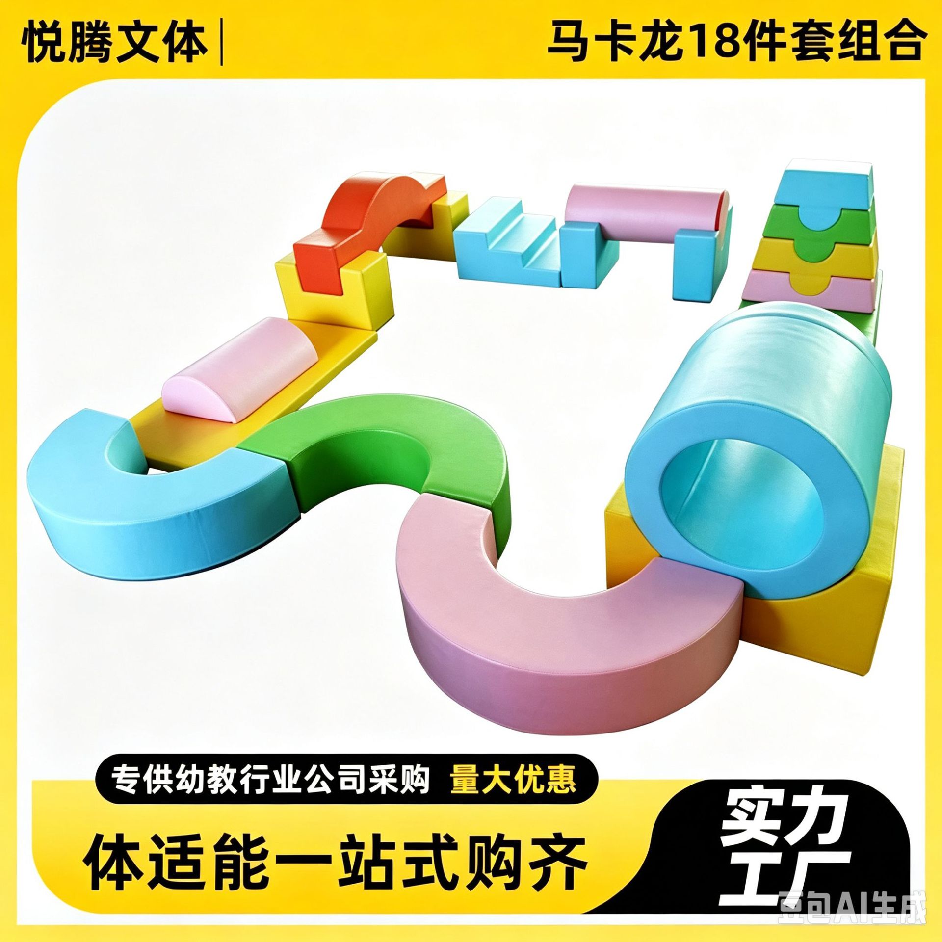 Early childhood education center and kindergarten children's sensory integration training equipment, parkour physical fitness exercise soft teaching aids for outdoor use