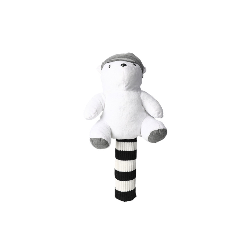 Juego de palos de cabeza de oso blanco transfronterizo Juego de palos de muñeca Juego de golf Juego de palos de relleno Equipo de palos de lana
