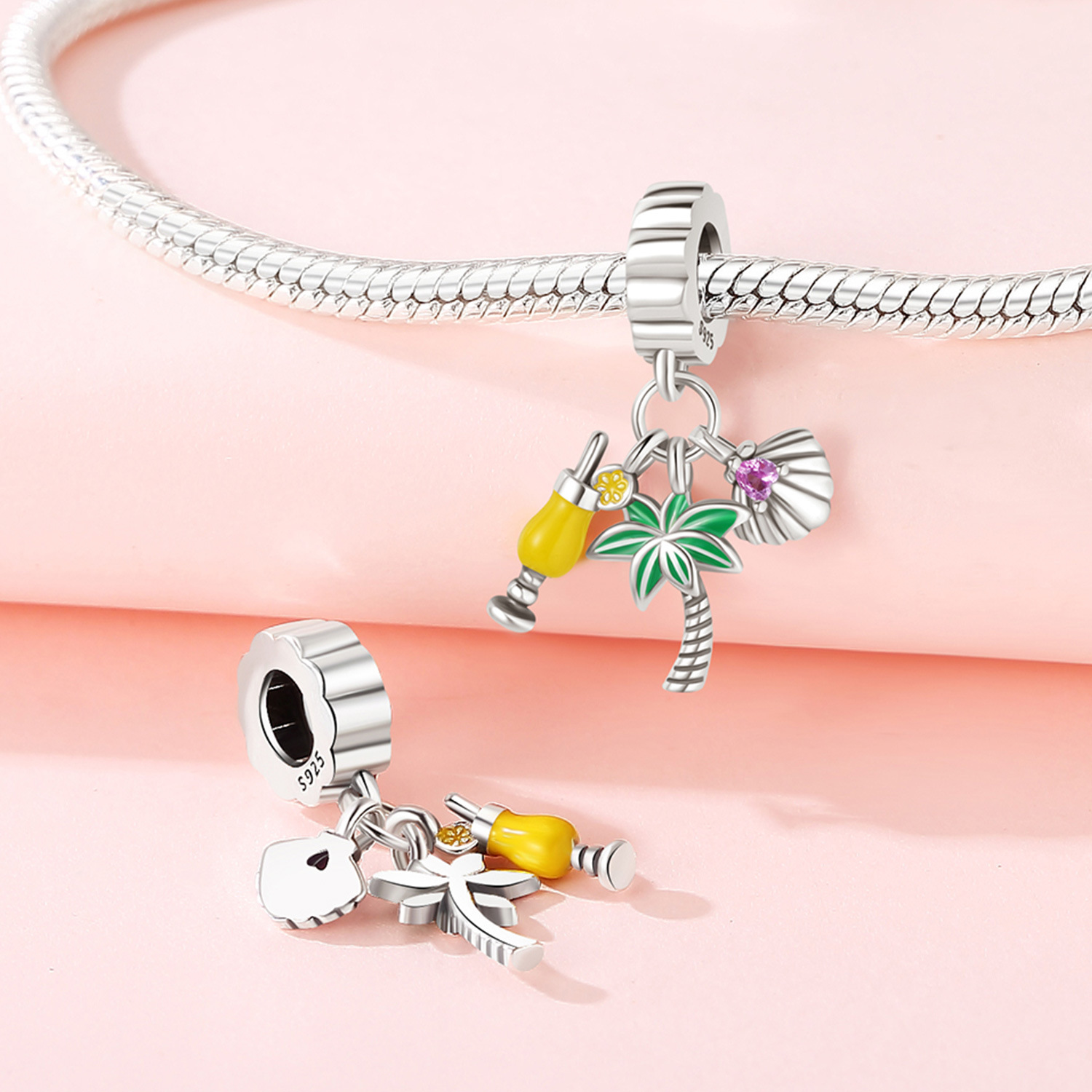 1 Piece 925 Sterling Silver Heart Shape Basketball Anchor Pendant display picture 26