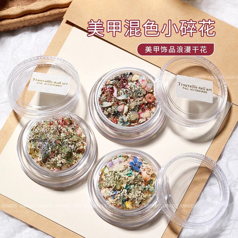 Japanese Ins Style Nail Art Dried Flower Mixed Romantic Small Flower Floral Mixed Color Diy Material All-match Nail Jewelry