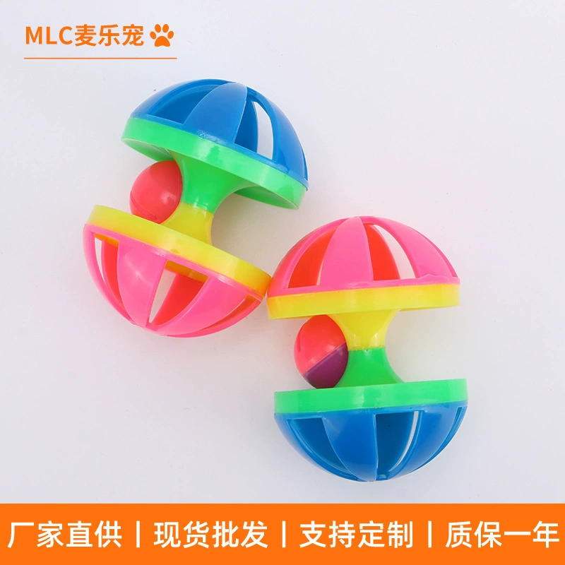 Кошка Красочный Мяч Колокольчик Мяч Кошка Котенок Само-Привет Мяч Колокольчик Формование Зубы Снятие Укуса Устойчивая Игрушка Для Кошек