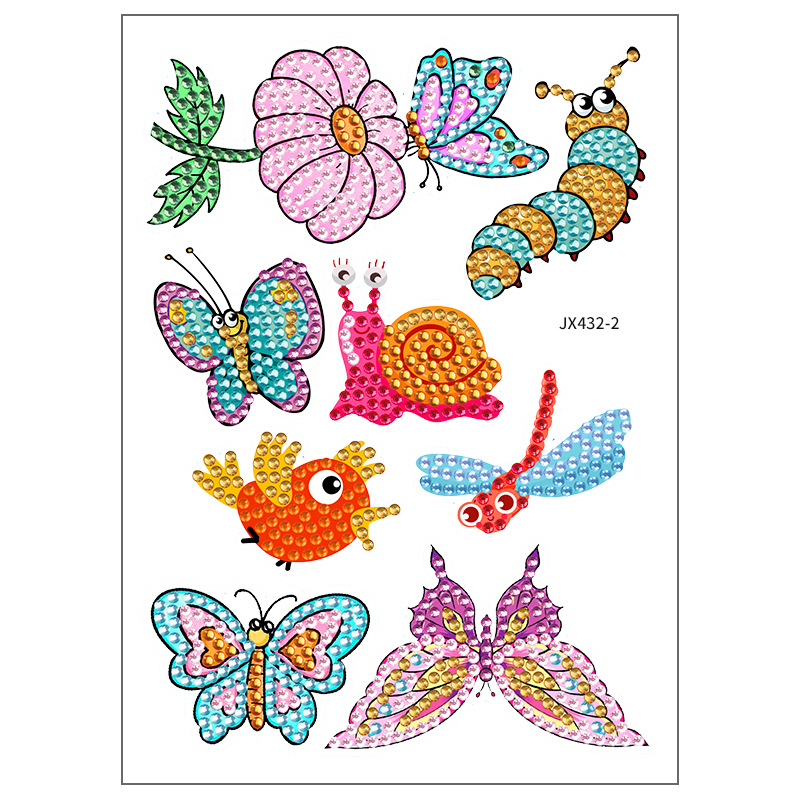 Nuevos pegatinas de taza de agua transfronterizas para niños dibujos de diamantes aleatorios pegatinas hechas a mano diy pegatinas de diamantes unicornios de dibujos animados mayorista