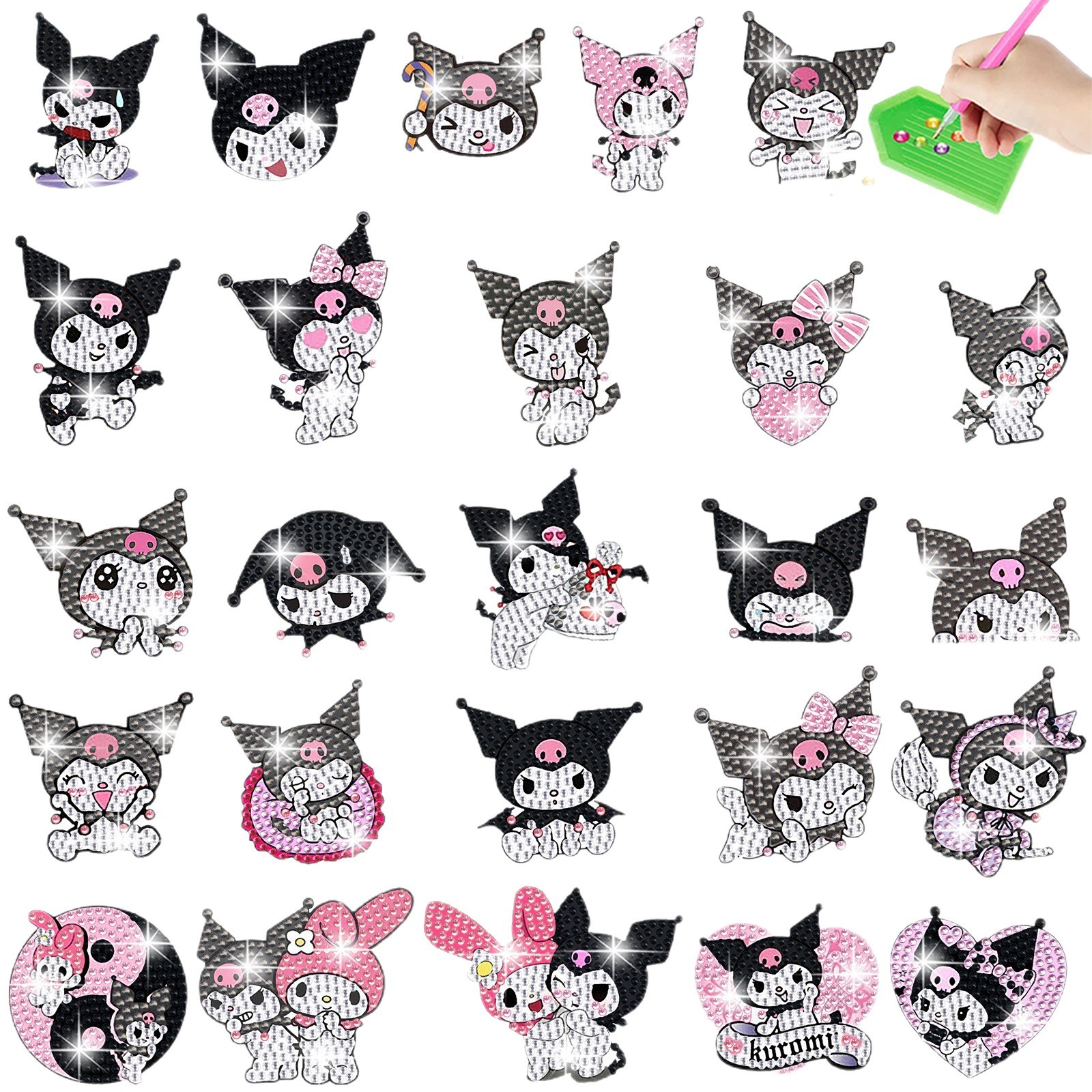 Kolomi 5D pegatinas de diamantes para niños DIY dibujo de dibujos animados pegatinas de dibujos animados al por mayor