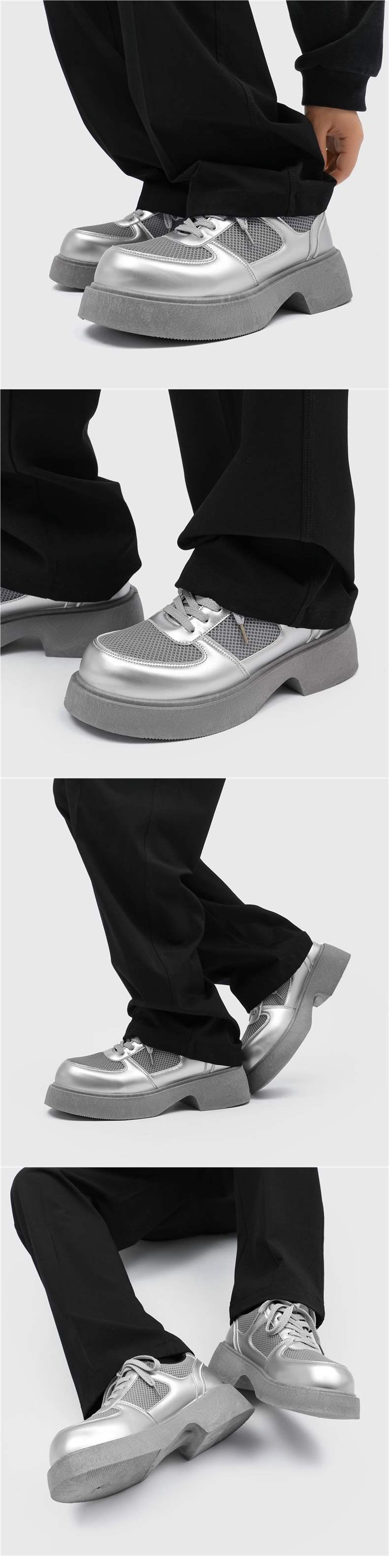 ShoeVault, scarpe da uomo in pelle retrò con suola spessa, stile Derby casual britannico, alla moda, con alluce rialzato, 2025, Z107_voghion.com